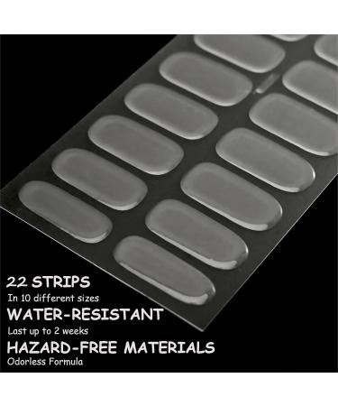Semi Cured Gel Nails Strips - 22cps Stickers Nail Wraps Soft Self - Transparent Full Wraps Nail Polish Stickers French Style With Nail File & Wooden Cuticle Stick - Buy Online on GoSupps.com