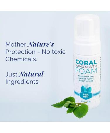 Coral Nano Silver Foaming Toothpaste Fluoride Free Natural Remineralizing Tooth Foam Whitening SLS & Glycerin Free with Xylitol & Coral Calcium Mint Flavor (4oz 3-Month Supply) Mint 4.2 Ounce (Pack of 1) - Buy Online on GoSupps.com