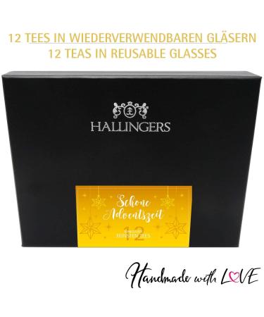 Hallingers Advent Season Tea Gift Set - 12 Vegan & Gluten-Free Varieties in Screw Glasses | Perfect for Christmas Mother's Day & Father's Day Gifts - Buy Online on GoSupps.com