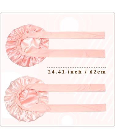 Welrog Satin Hair Hood for Women - Double-Sided Silk Bonnet for Hair Protection - Sleep Hood - Pink/Light Pink - Buy Online on GoSupps.com