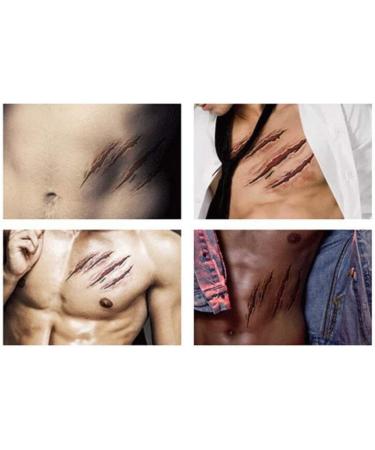 Hotop Cosplay Temporary Tattoo Sticker Set - 10pcs Halloween Scab Blood Zombie Scars - Buy Online on GoSupps.com