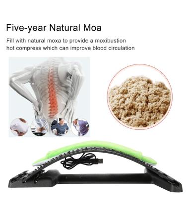 Sonew Arched Back Stretcher | Lumbar Support & USB Heating Waist Massage Mat | Spine Board for Back Stretch (Black & Green) - Shop Internationally - Buy Online on GoSupps.com