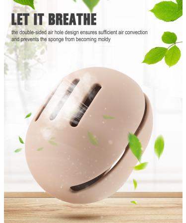 FERYES 2 PCS Makeup Sponge Holder - Silicone Beauty Blender Case for Travel | Khaki & Brown - Buy Online on GoSupps.com