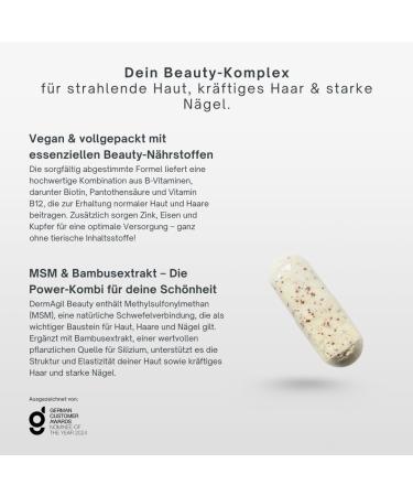  Agil Nature AgilNature DermAgil Beauty 60 capsules Radiant beauty from within vegan gluten-free lactose-free made in Germany - Buy Online on GoSupps.com