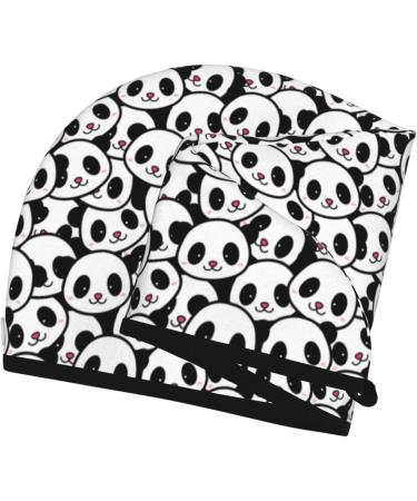 Buy Cute Panda Face Microfiber Hair Towel | Super Absorbent Quick Dry Wrap for Long Curly & Thick Hair - Coral Velvet - Buy Online on GoSupps.com