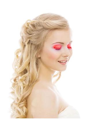 YWBL-WH LED Light Up False Eyelashes Shiny Eyeliner Charming Eyeshadow Headband for Party Bar Night Club Halloween (Red)