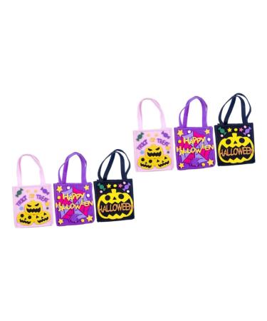 STOBAZA Cat Purse 6 Pcs Felt Candy Bags Halloween Decor Halloween Goodie Bag Kids Candy Container Skeleton Decorate