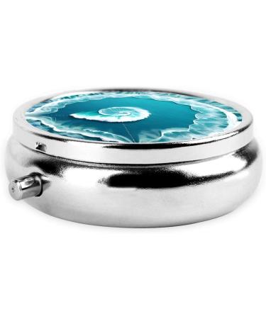 Sea of Love Round Pill Box - Portable 3 Compartment Organizer for Travel - Black - Buy Online on GoSupps.com