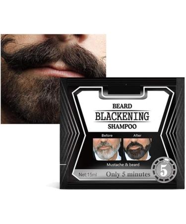 Beard Blackening Shampoo Coloring Nourishing Beard Products Natural without Stimulation Dyed Care Mustache Instant Beard Blackening Shampoos In 5 Minutes (10pcs) - Buy Online on GoSupps.com