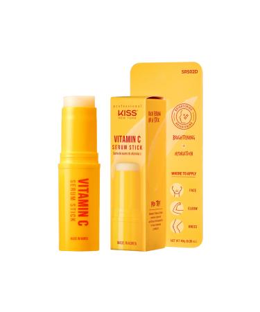 KISS New York Professional Vitamin C Serum Stick Brightening & Hydrating Balm for Face and Body Antioxidant-Rich Evens Tone Portable Skincare Smooth Fine Lines Glow Finish Made in Korea VITAMIN C STICK