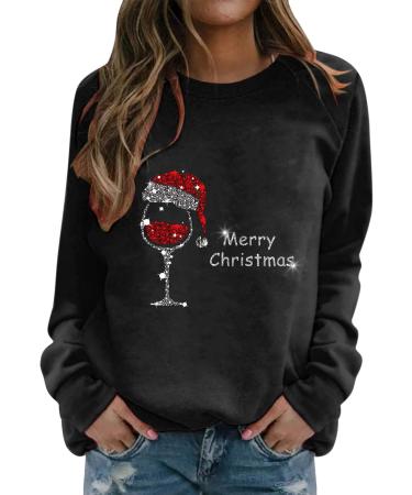 Women's Christmas 3D Plush Shoulder-Free Long-Sleeve Sweater - Black 3XL | Festive Holiday Apparel - Buy Online on GoSupps.com