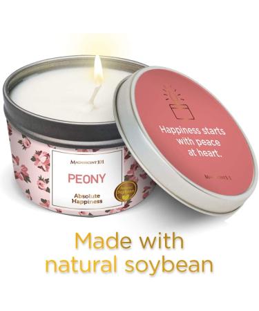 MAGNIFICENT101 Flower Intention Smudge Candle - Banish Negative Energy, Purify & Heal with Peony Scent - 6oz Soy Wax Tin Candle - Buy Online on GoSupps.com