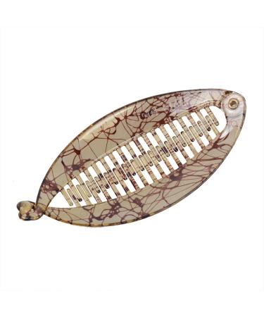 Ancllo Large Banana Hair Clips - Fish Shape Hair Accessories for Women & Girls - 2 Coffee Brown Clips with Rounded Edges - Buy Online on GoSupps.com