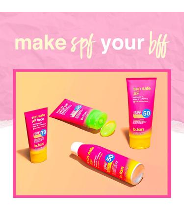 b.tan SPF 70 Face Sunscreen | Sun Safe AF Facial Lotion - Hydrating & Silky with Vitamin C, Jojoba, and Argan Oil - Reef Friendly & Vegan - 3 Fl Oz - Buy Online on GoSupps.com