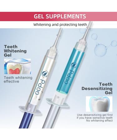 PDOO Teeth Whitening Kit for Sensitive Teeth - Fast At-Home Results with LED Light and Carbamide Peroxide Gel - Buy Online on GoSupps.com