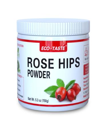 ECO-TASTE Rose Hips Powder 5.3oz 100% Pure Vegan Friendly No Additives Non-GMO