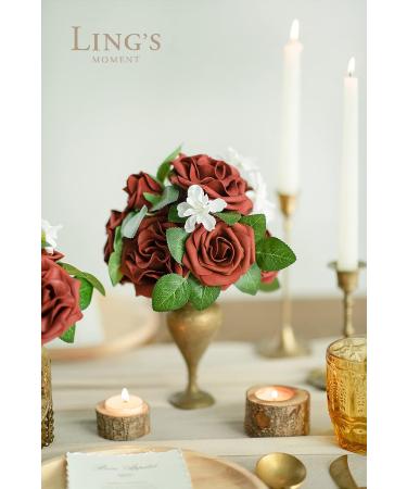Amber Avalanche Rose 16pcs - 3.5 Artificial Flowers for Wedding Decor, DIY Centerpieces & Bouquets - Buy Online on GoSupps.com