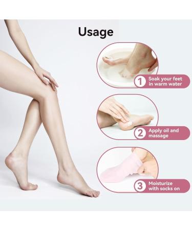 Buy 2 Pairs of Slip-Resistant Silicone Gel Socks - Moisturizing & Breathable Pedicure Socks for Men & Women (Sizes L & S) - Buy Online on GoSupps.com