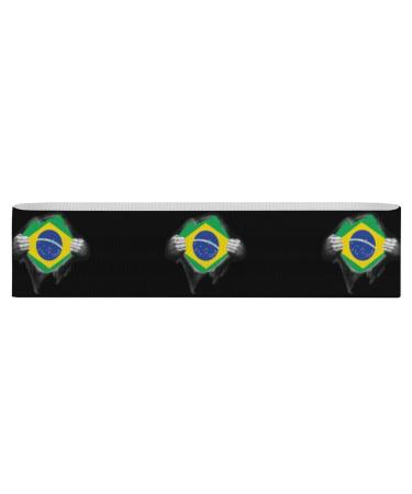 Brazil Flag Proud Resistance Bands for Working Out Non-slip Legs Booty Yoga Straps Physical Therapy Aids