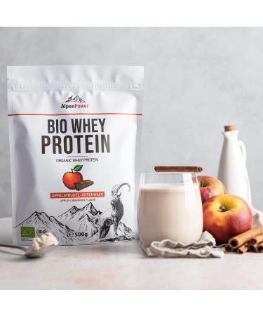 Alpenpower Bio Whey Protein Apple Strudel 500g - 100% Natural CFM Protein Powder with Organic Alpine Milk - No Additives - Buy Online on GoSupps.com