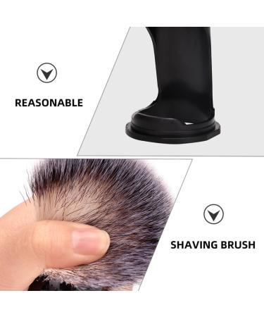 Patkaw Men's Shaving Brush - Plastic Hairdressing Salon Brush with Stand | Wet Shave Security Tool | Perfect Gift for Husbands & Fathers - Black - Buy Online on GoSupps.com
