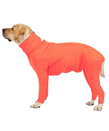 Etdane one-divider for dogs after operations surgical recovery suit anti-hair failure body for female and male dogs long-sleeved with legs orange/size 3xl XXX-Large Orange
