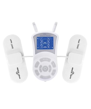 Easy Home Heat TENS Unit TENS EMS Unit with Heat Therapy 510K Cleared Large Back Lit Display FSA Eligible Pain Management and Muscle Stimulator Massager Pain Relief Therapy EHE018