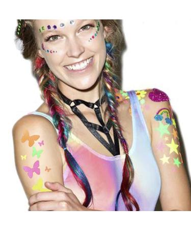 Sasswear Blacklight Body Stickers - Neon Butterfly Fashion Accessories for Raves Festivals & Glow Parties - 40 Pack - Buy Online on GoSupps.com