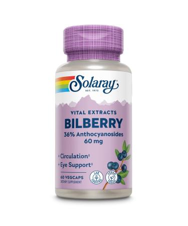 Solaray Bilberry Berry Extract 60 mg | Powerful Antioxidant | Healthy Vision & Circulation Support | 60 VegCaps - Buy Online on GoSupps.com