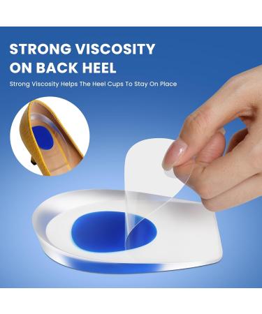 Heeren Cushion - 2 Pairs Gel Heel Protection Pads for Plantar Fasciitis & Heel Pain Relief - Blue Silicone Heel Socks (4 Pieces) - Buy Online on GoSupps.com