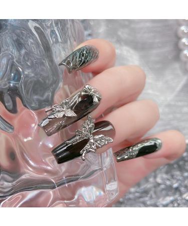 NHPY 70 Pcs Nail Charms - Butterfly Alloy 3D Nail Art Decorations Gemstone Bow Designs & Double Layer Nail Drill Accessories - Buy Online on GoSupps.com