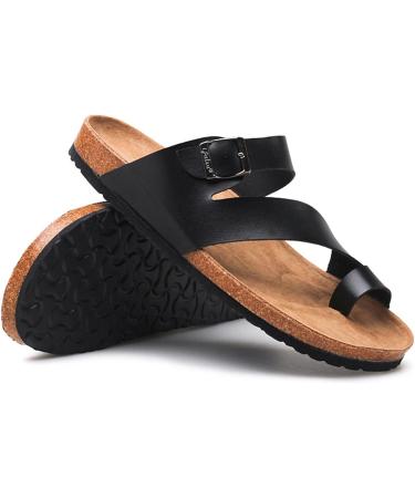 Men's Cork Sole Bunion Corrector Sandals - Comfortable Orthotic Flip Flops for Bunions Relief - Size 9.5 Black - Buy Online on GoSupps.com