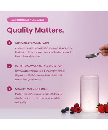 Organic Liquid Iron Supplement for Women Men & Kids with Vitamin C | Sugar Free Natural Berry Flavor Non Constipating Vegan Ferrochel Iron Supplements for Healthy Blood Prenatal & Postnatal - Buy Online on GoSupps.com