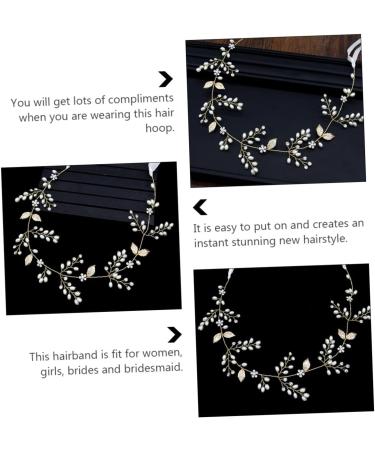 FRCOLOR 1pc Headband Bride Hair Bride Headdress Bride Shiny Headdress Pearl Headdress Fashion Bride Headwear Fashion Headdress Wedding Accessory Wedding Shiny Headdress Alloy - Buy Online on GoSupps.com