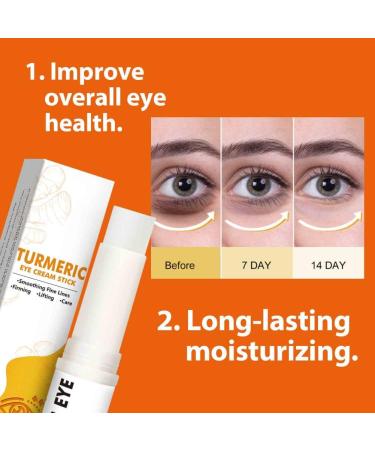 2PCS Turmeric Eye Cream Stick For Eye Bags Eye Balm Stick Hydrating Moisturizing Eye Repair Skin Care - Buy Online on GoSupps.com