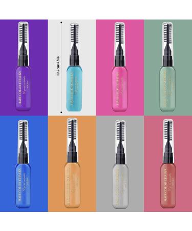 8 Colors Hair Chalk Comb - Non-Toxic & Washable Temporary Hair Color for Kids & Adults | Perfect for Parties Cosplay Halloween Christmas & Birthdays - Buy Online on GoSupps.com