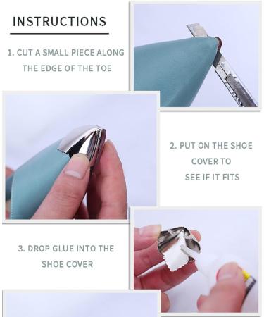 Metal Shoe Pointed Protector Toe Cap Set - 3 Pairs, Style 6 - Buy Online on GoSupps.com