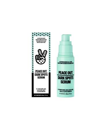 Peace Out Skincare Dark Spots Serum Daily Face Serum with Tranexamic Acid & AHAs for Smoothing and Minimizing Dark Spots. Illuminate Skin Reduce Discoloration & Improve Uneven Skin Tone 1 fl oz
