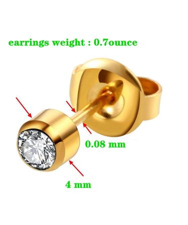 SXBBSMC Ear Piercing Kit - 4 Pack with Gold Diamond Earrings - Buy Online on GoSupps.com