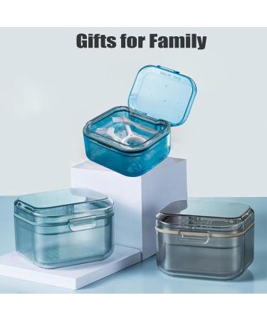 Denture Case Denture Cup for Soaking Dentures Denture Bath Box with Rinsing Basket Portable False Teeth Storage Containers Thorough Cleaning of Dentures Retainer Clear Braces (Blue-1) - Buy Online on GoSupps.com