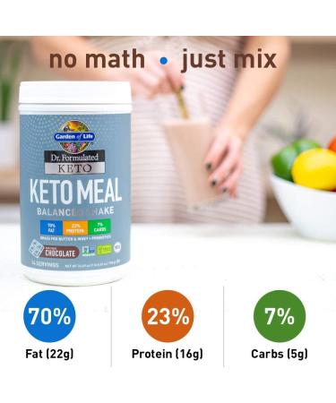 Garden of Life Dr. Formulated Keto Meal Shake - Chocolate 1.54 lbs (700g) | Balanced Low-Carb Nutrition - Buy Online on GoSupps.com