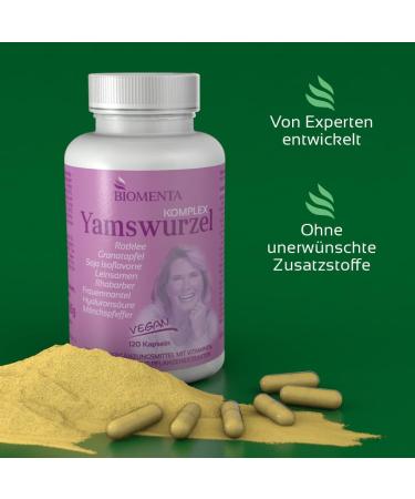 Biomenta Yams Root Complex - 120 Vegan Capsules with Red Clover Pomegranate & More | Premium High-Dose Supplement for Wellness - Buy Online on GoSupps.com