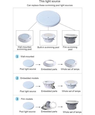 Pool Light Bulb Replacement 3500LM RGB Colorful Pool Lights Remote Control IP68 Waterproof Light Fixture 12V for Pond Patios Fountain Underwater Lights Defult - Buy Online on GoSupps.com