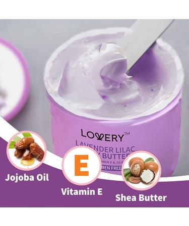 LOVERY Lavender Lilac Body Butter - Hydrating Shea Cream with Jojoba Oil & Vitamin E - Natural Moisturizer for Hands - 12 Fl Oz - International Shipping Available - Buy Online on GoSupps.com