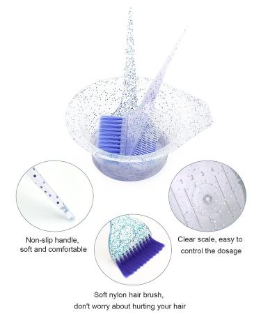 WSimily 11 Pcs Hair Dye Coloring Kit - Professional Salon Tools for DIY Hair Coloring - Mixing Bowl, Brushes, Bleaching Kit, Ear Muffs - Blue - Buy Online on GoSupps.com
