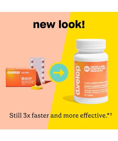d.velop Vitamin D Supplements 2400 IU - Immune, Bone & Heart Health - 3X Faster Results - 60 Count - Buy Online on GoSupps.com