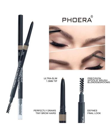 PHOERA Eye Makeup Kit - Dark Brown Eyebrow Pencil Eyeliner & Clear Eyebrow Gel for Perfect Eyebrows - International Shipping Available - Buy Online on GoSupps.com