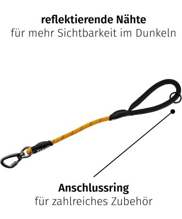 Floxik Short Guide for Dogs - 12mm Reflective Climbing Rope Leash | Ideal for Leash Training & Free-Range Activities | Bright Orange - Buy Online on GoSupps.com