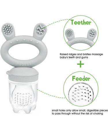 Haakaa Baby Fruit Feeder Breastmilk Popsicle Mold - BPA Free Silicone, Safe Self Feeding for 4+ Months (Gray) - Buy Online on GoSupps.com