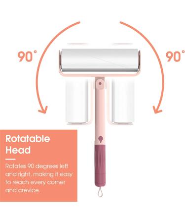 Useful CO Extendable Lint Roller for Animal Hair - 16cm to 110cm Includes 1 Roller & 4 Refill Packs (Pink) - Large Lint Roll for Sticky Leaves & Soil | International Shipping - Buy Online on GoSupps.com